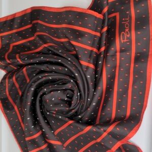 Vintage 60s Paoli Polk Dot Scarf Signed 23" Square Classoc Timeless Old Money